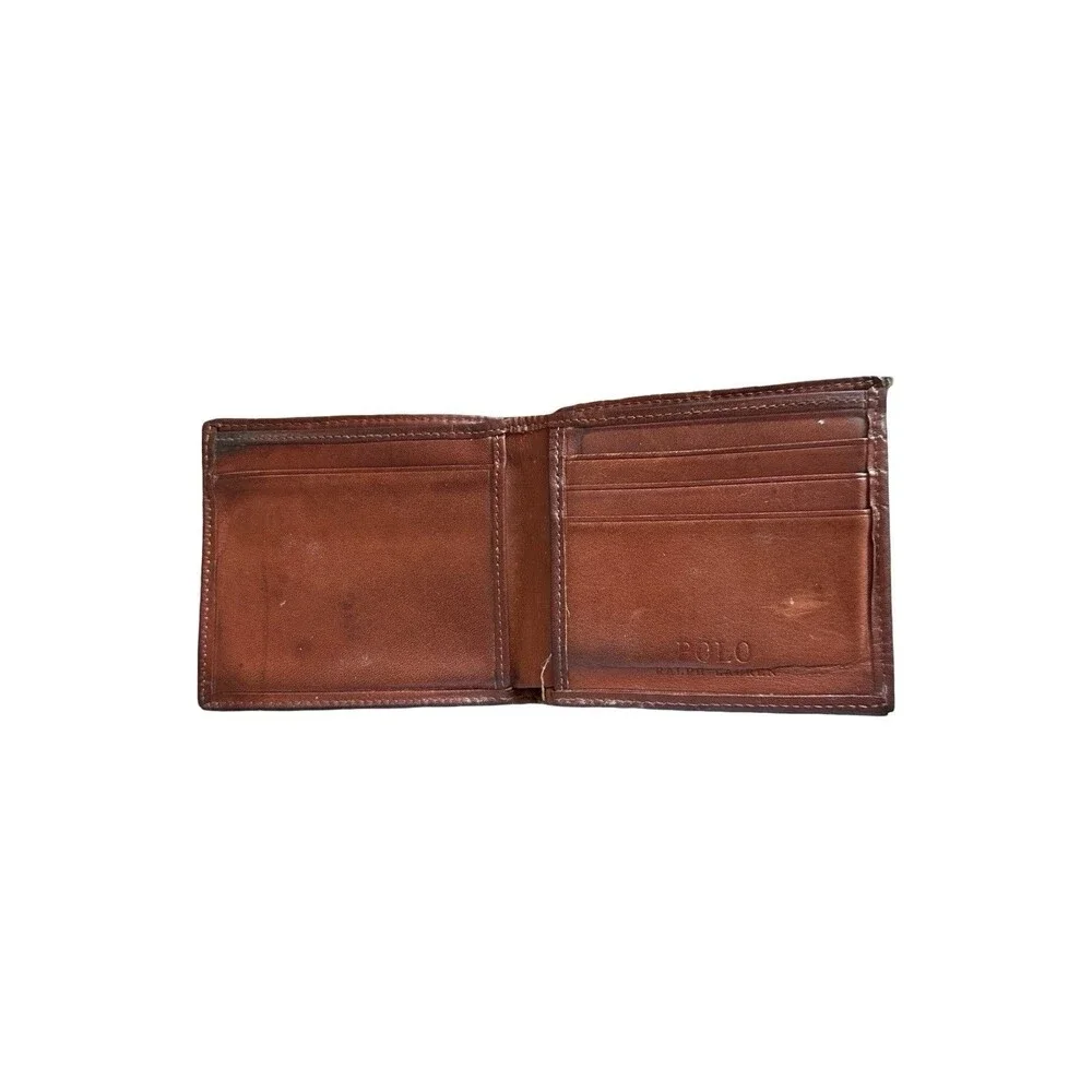 Polo Ralph Lauren Heritage Wallet olive-drab ballistic nylon brown leather trim